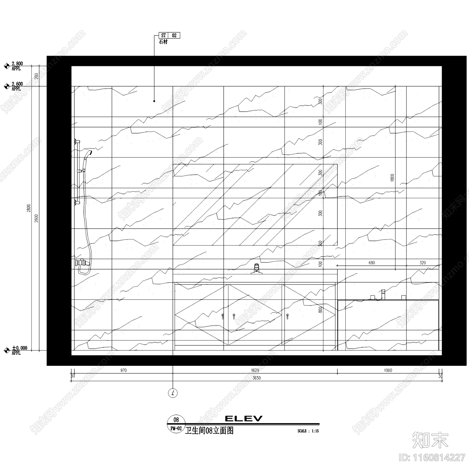 北欧简约水岸清华三室两厅两卫大平层室内家装cad施工图下载【ID:1160814227】