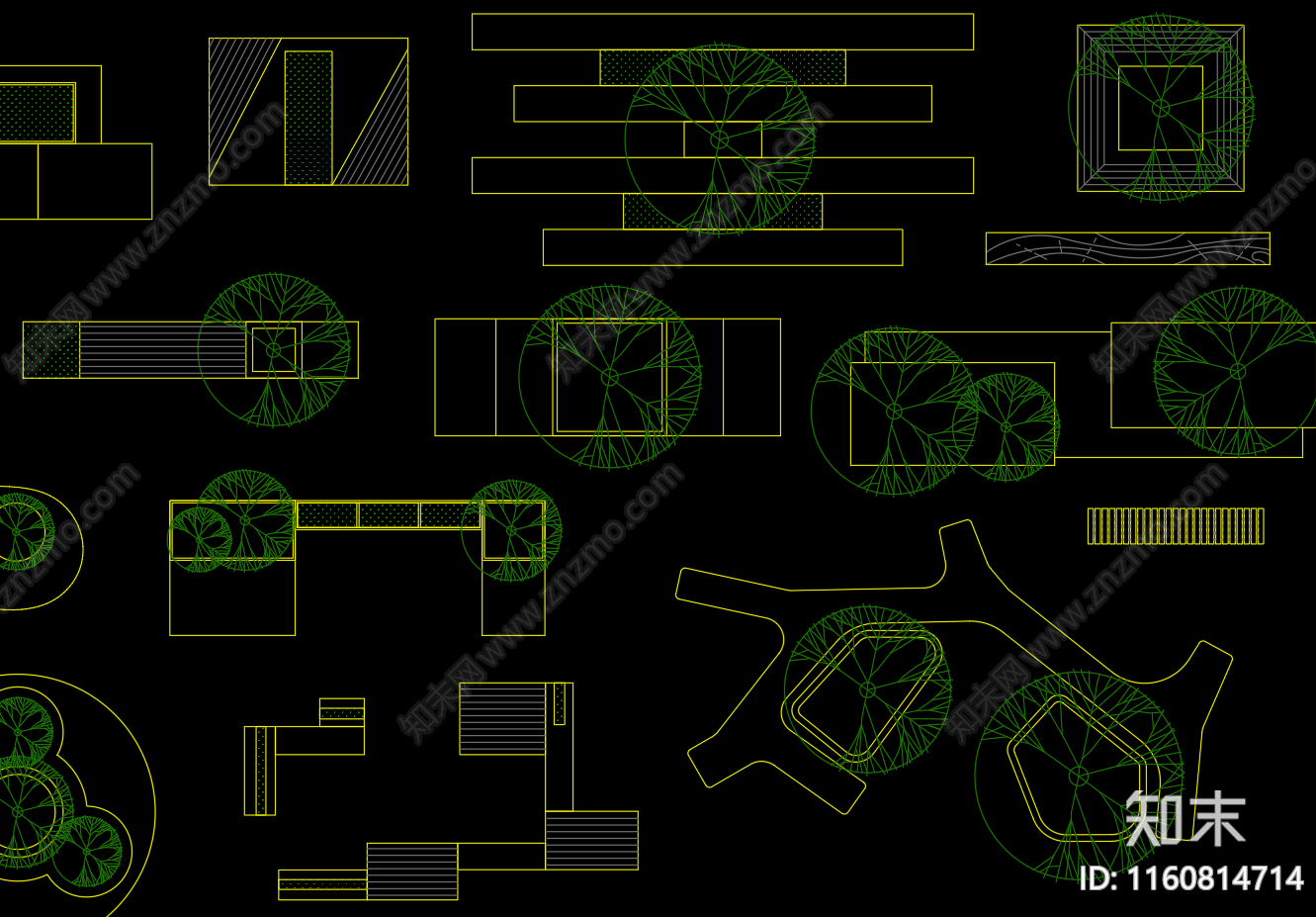 常用树池座凳图块cad施工图下载【ID:1160814714】