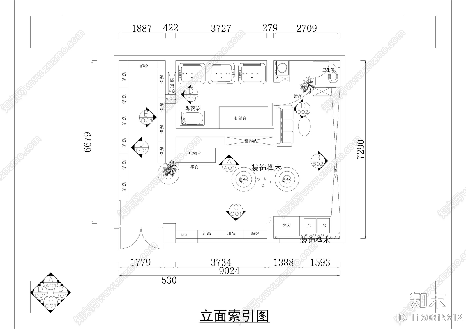 现代母婴店cad施工图下载【ID:1160815612】