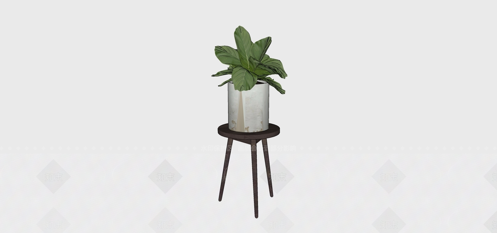 现代实木花几SU模型下载【ID:1160815852】