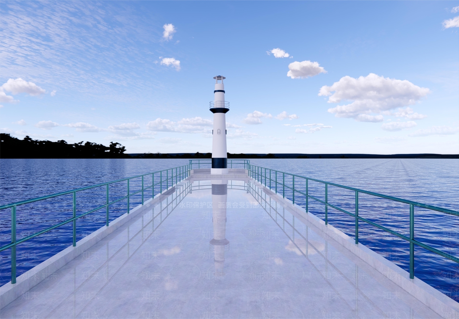 现代海上灯塔SU模型下载【ID:1160816457】