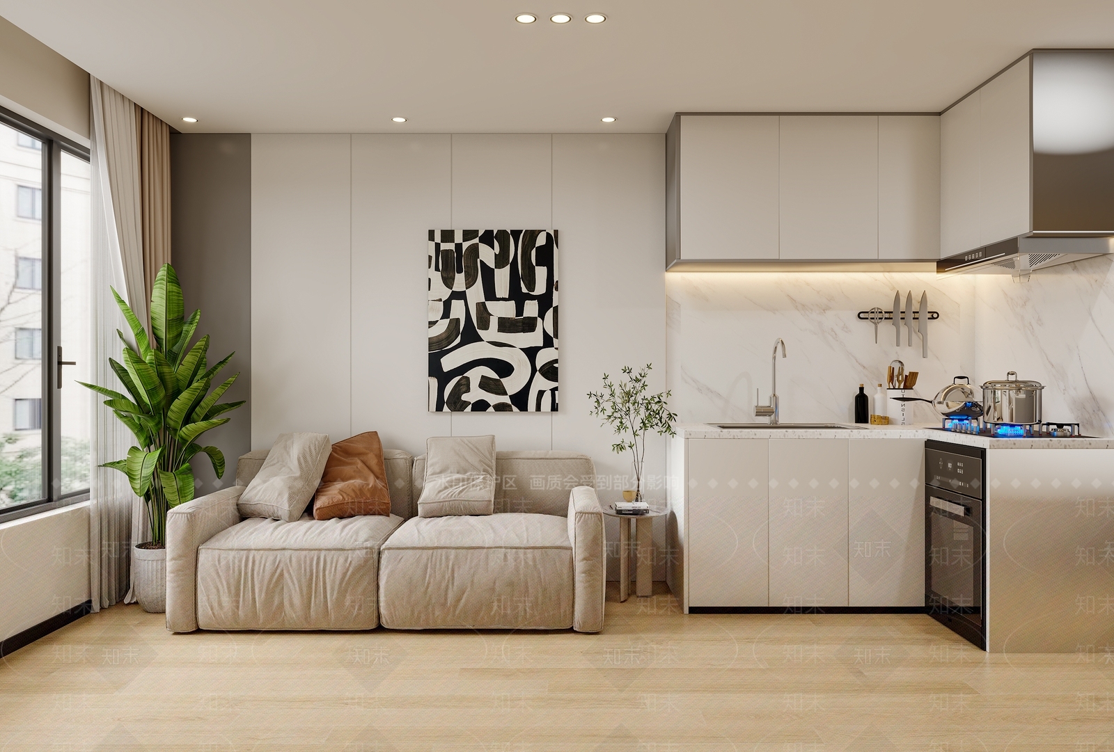 现代公寓客厅3D模型下载【ID:1160820730】