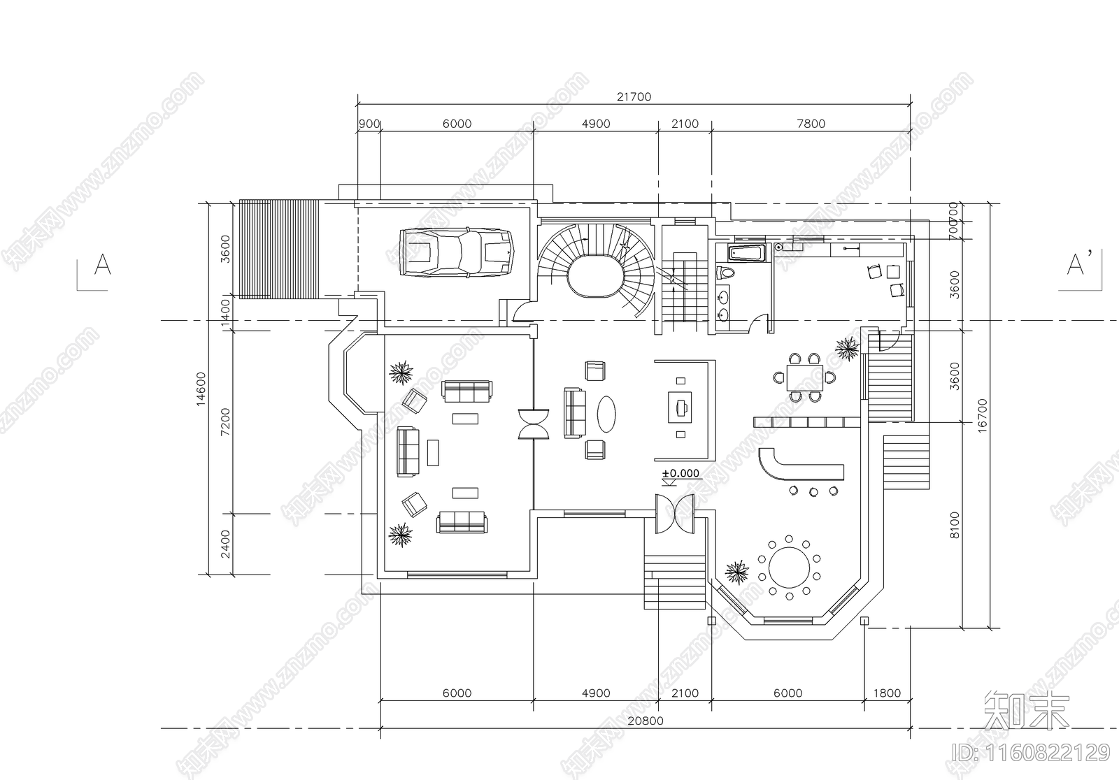 京郊区别墅单体设计cad施工图下载【ID:1160822129】