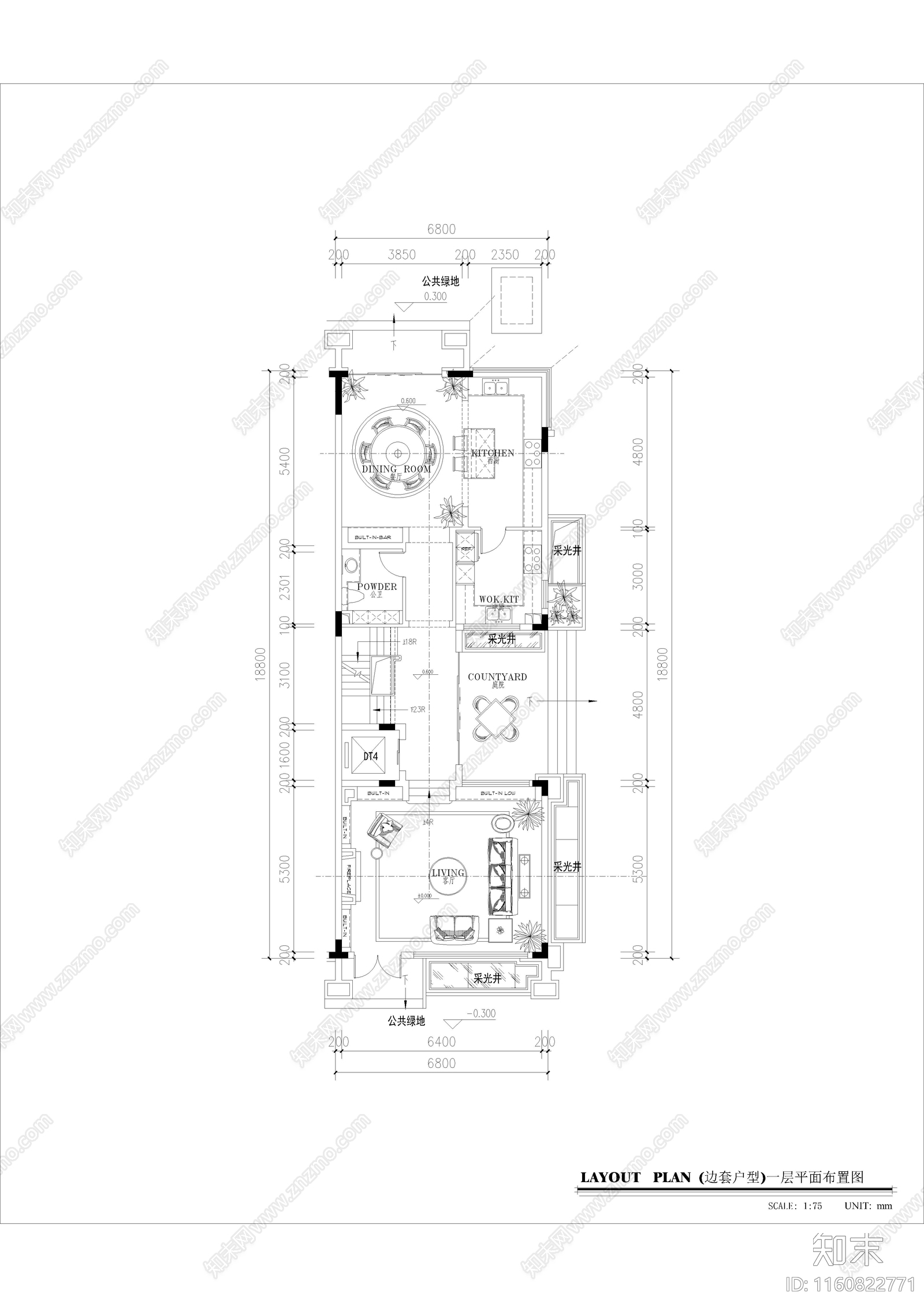 欧式别墅平面布置图施工图下载【ID:1160822771】