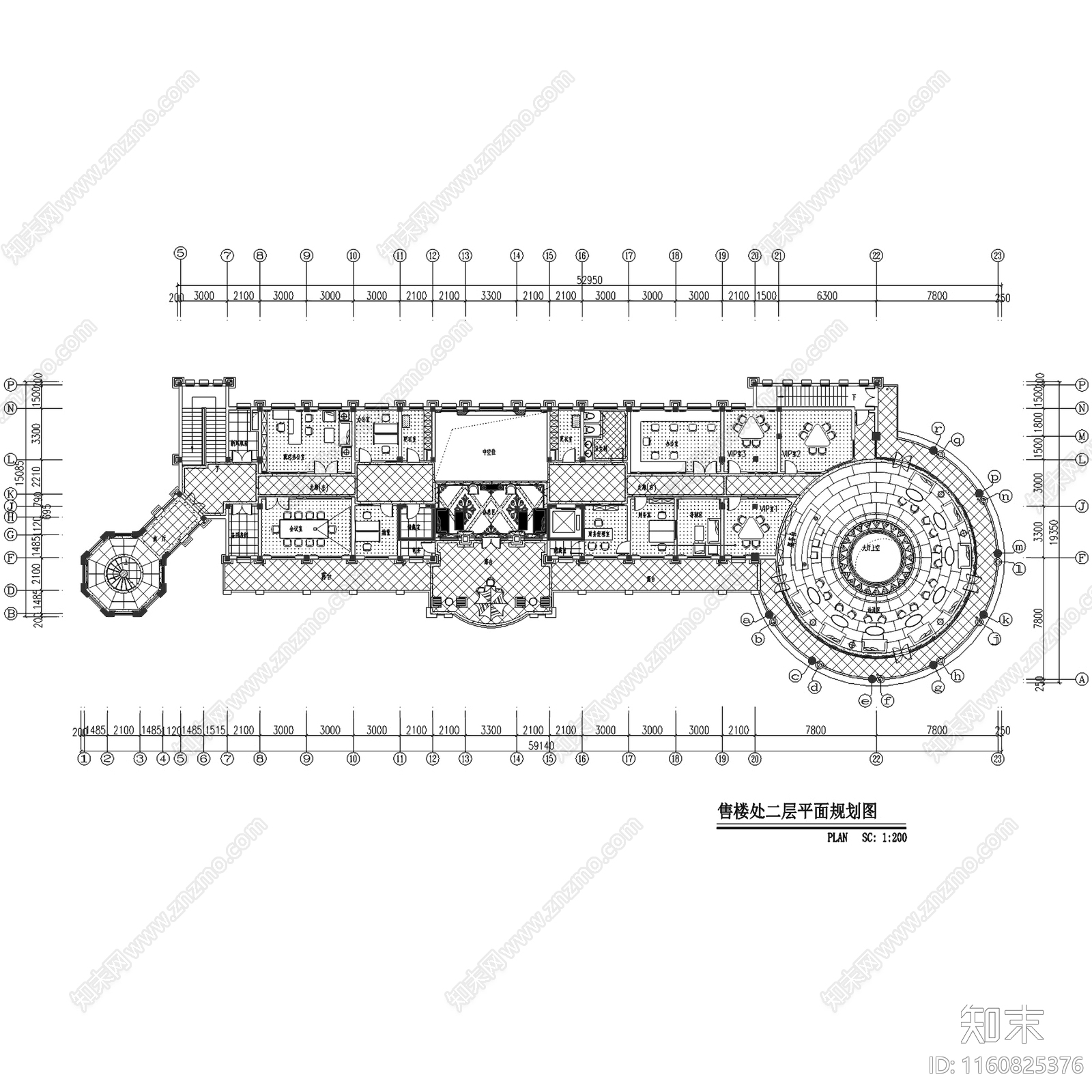 欧式轻奢十二橡树庄园售楼处室内工装cad施工图下载【ID:1160825376】