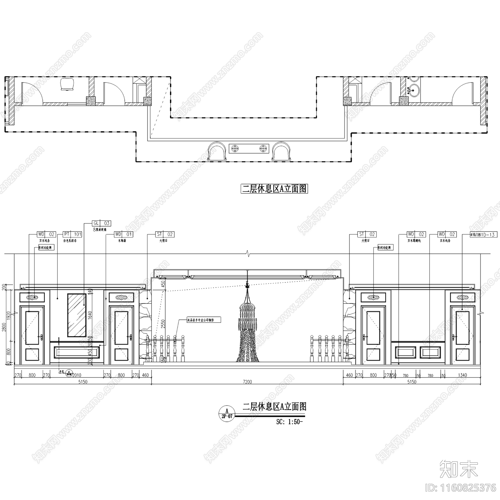 欧式轻奢十二橡树庄园售楼处室内工装cad施工图下载【ID:1160825376】