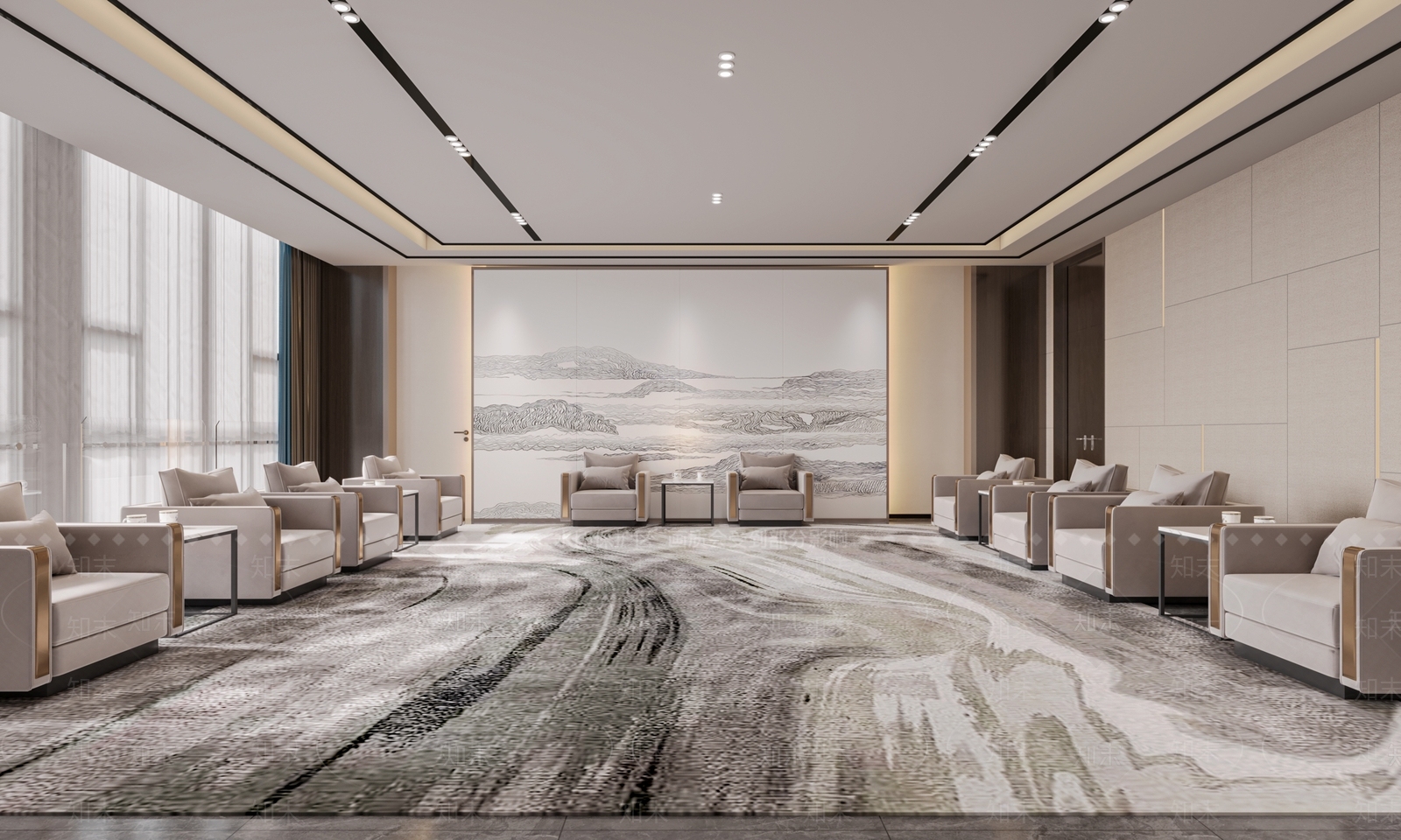 现代风格接待室3D模型下载【ID:1160831815】