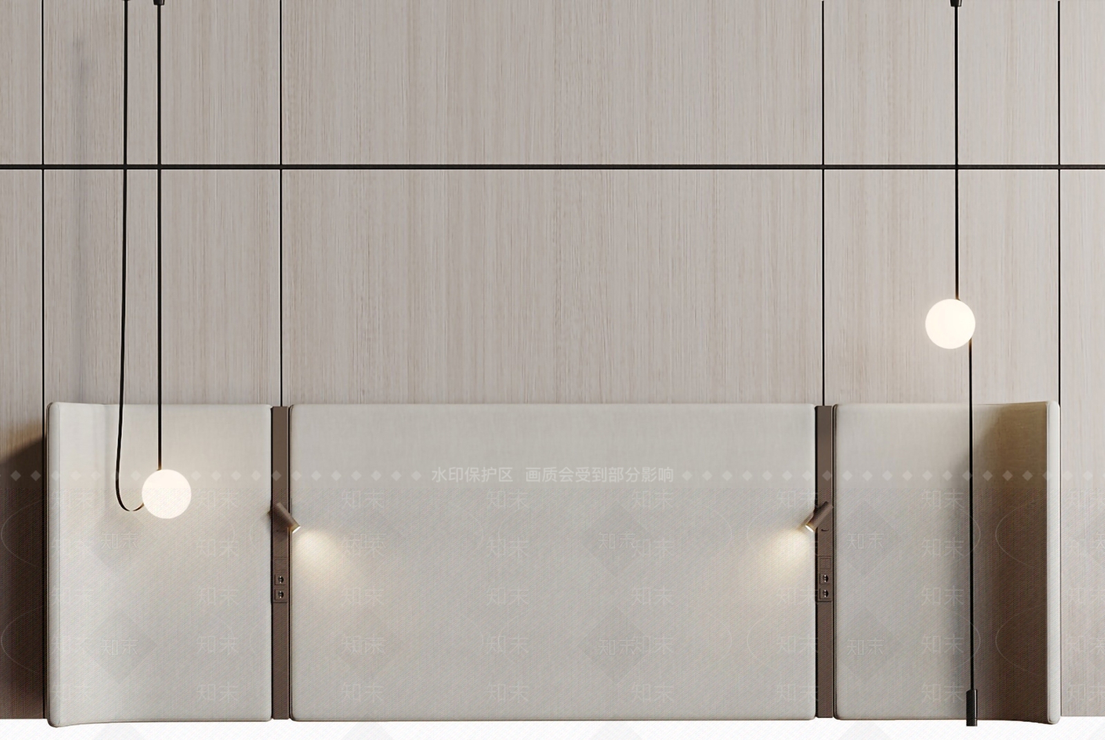 现代卧室背景墙3D模型下载【ID:1160832155】