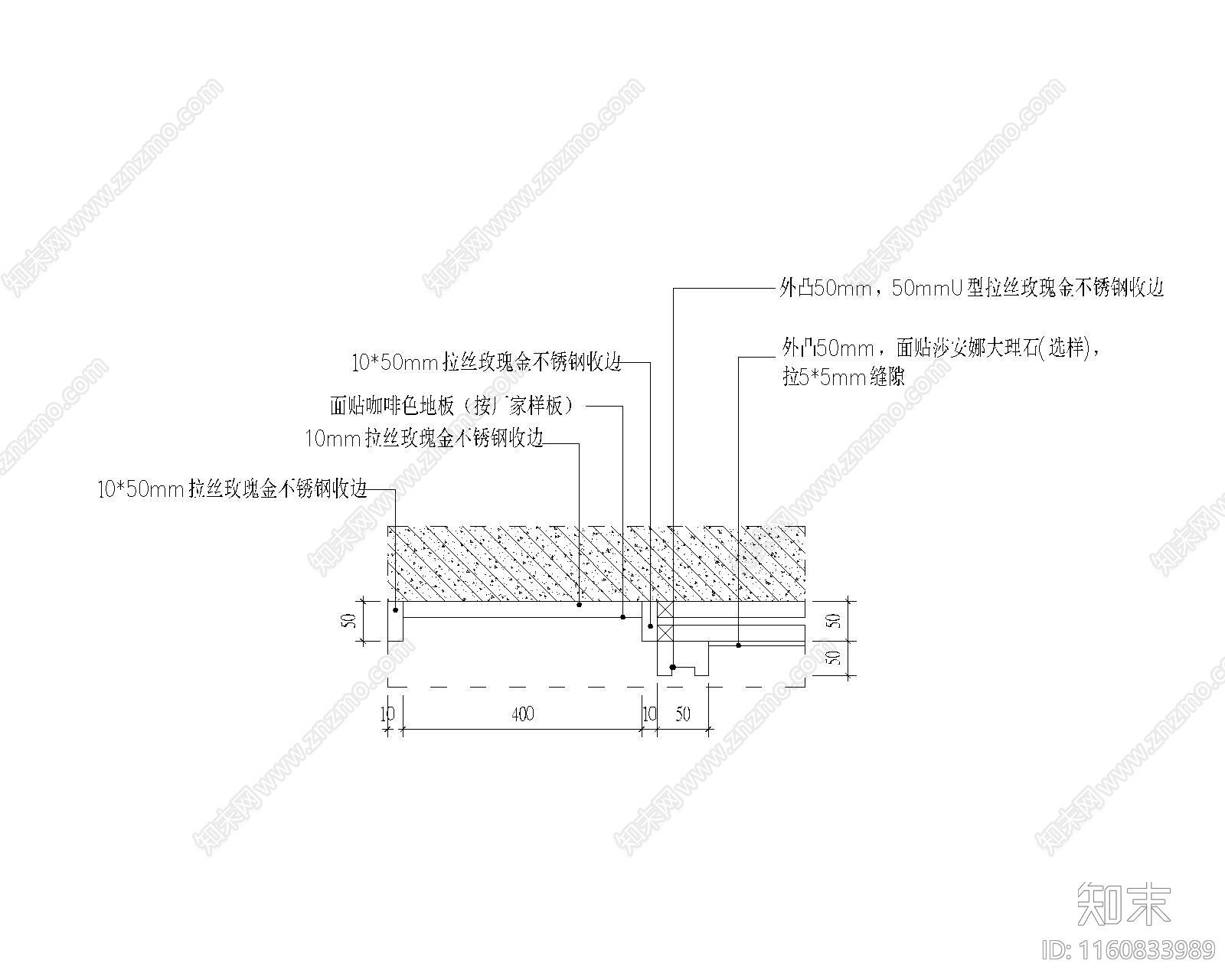 室内墙面收边cad施工图下载【ID:1160833989】