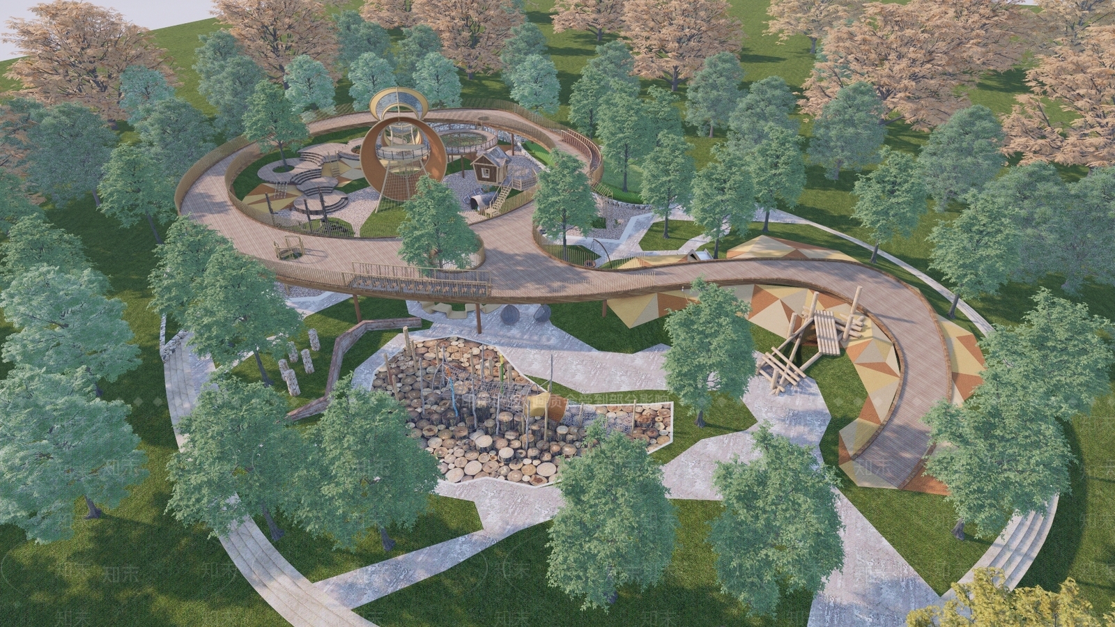 现代运动儿童主题公园SU模型下载【ID:1160834828】