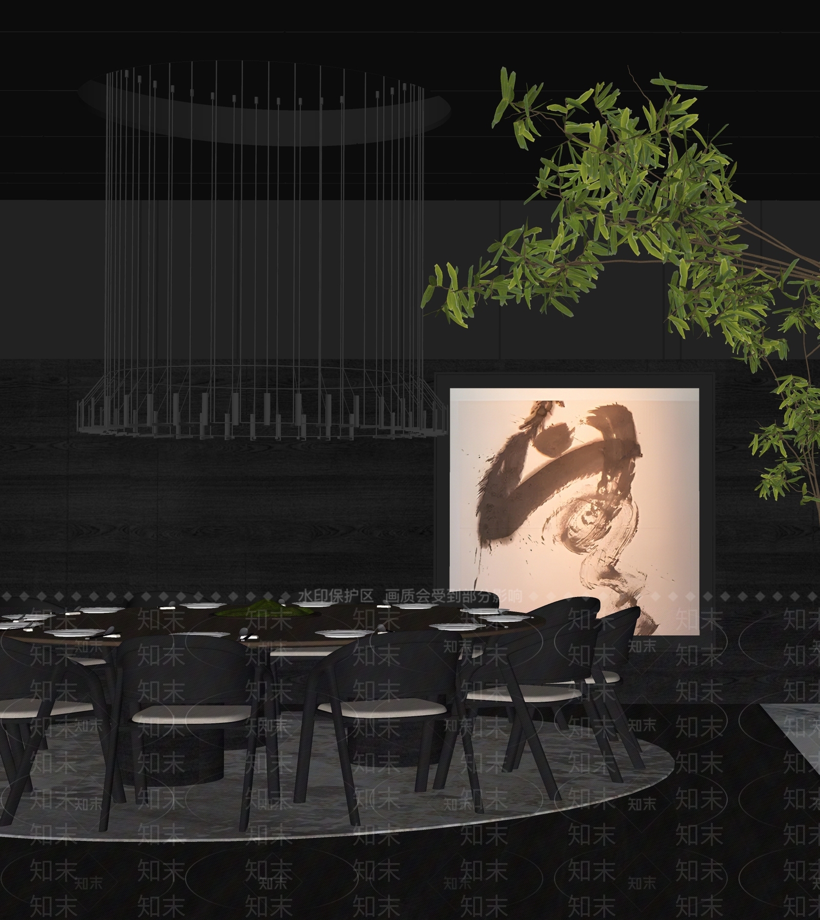 现代餐厅包厢SU模型下载【ID:1161163155】