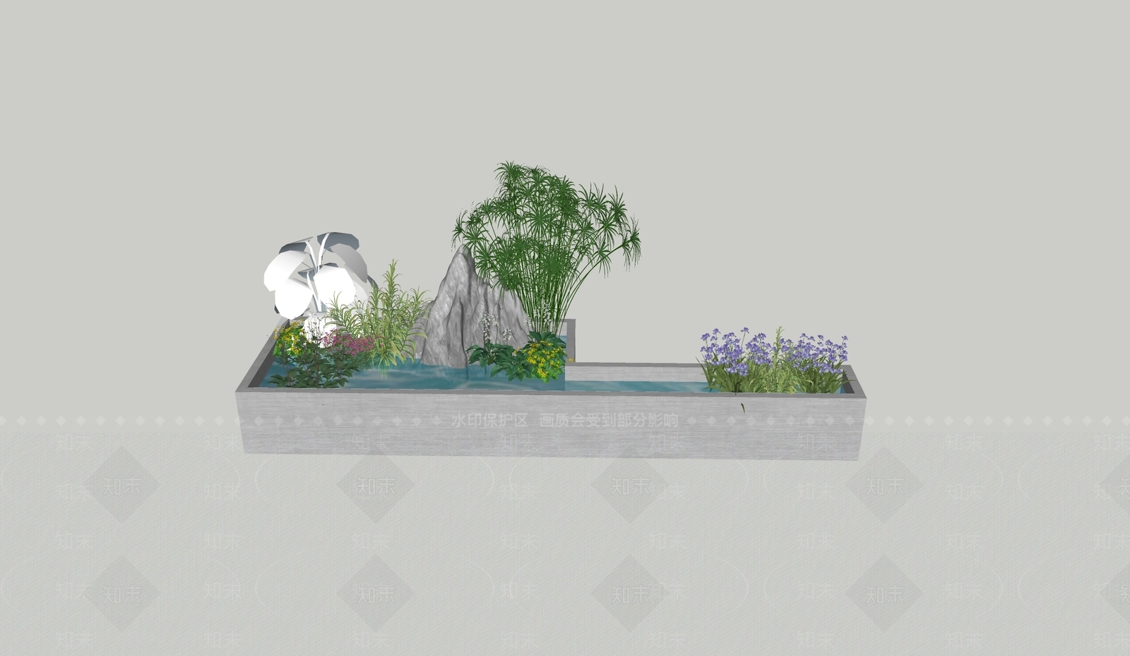 水盆植物SU模型下载【ID:1160836733】