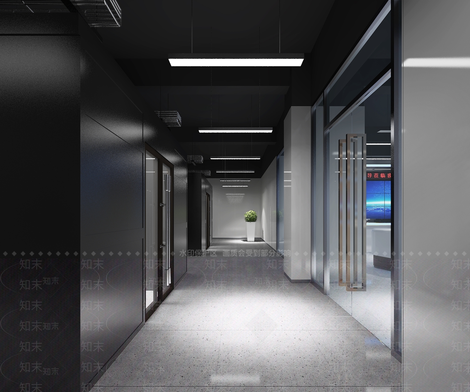 现代简约监控室及机房室3D模型下载【ID:1160836822】