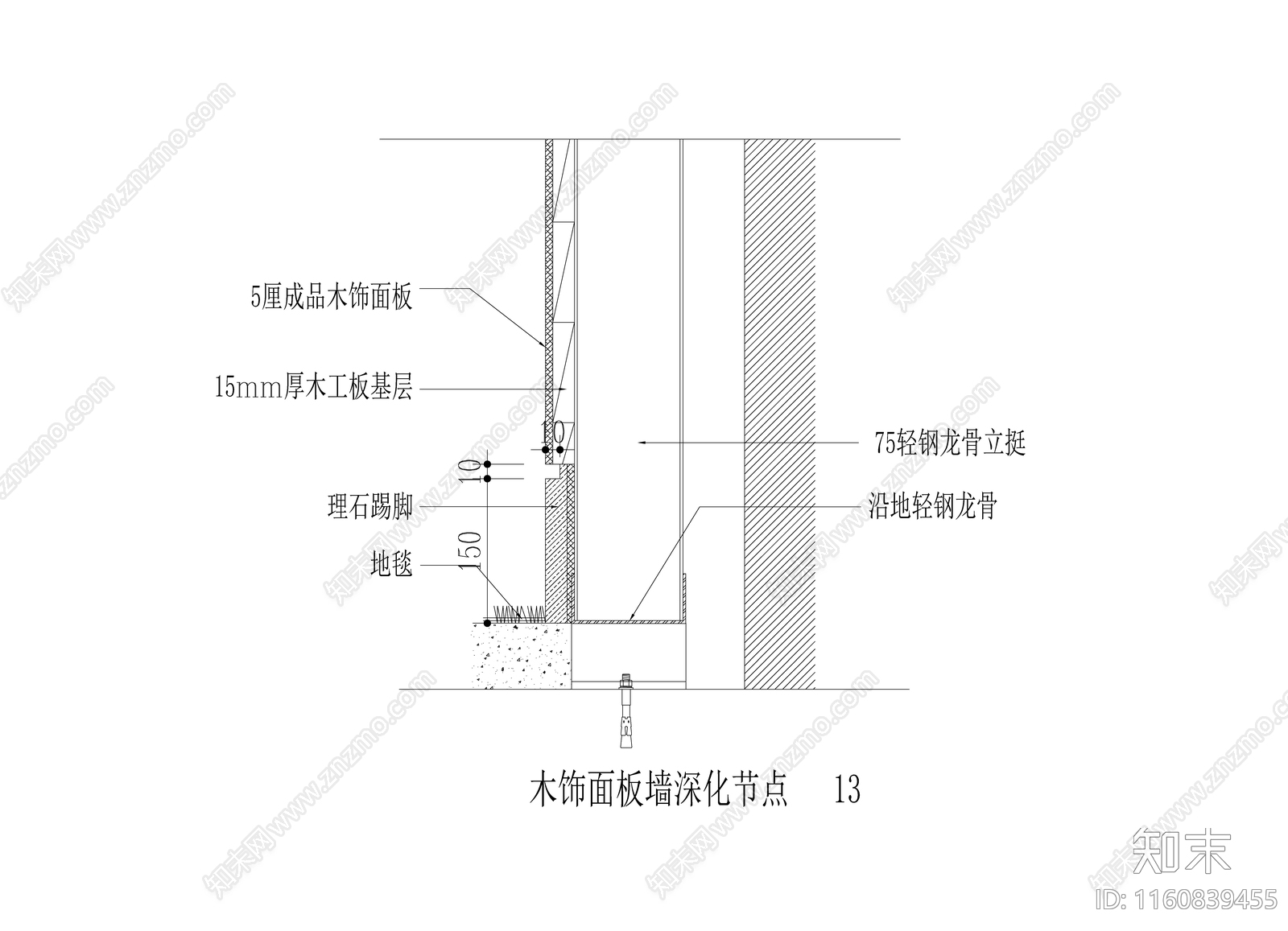 木饰面板cad施工图下载【ID:1160839455】