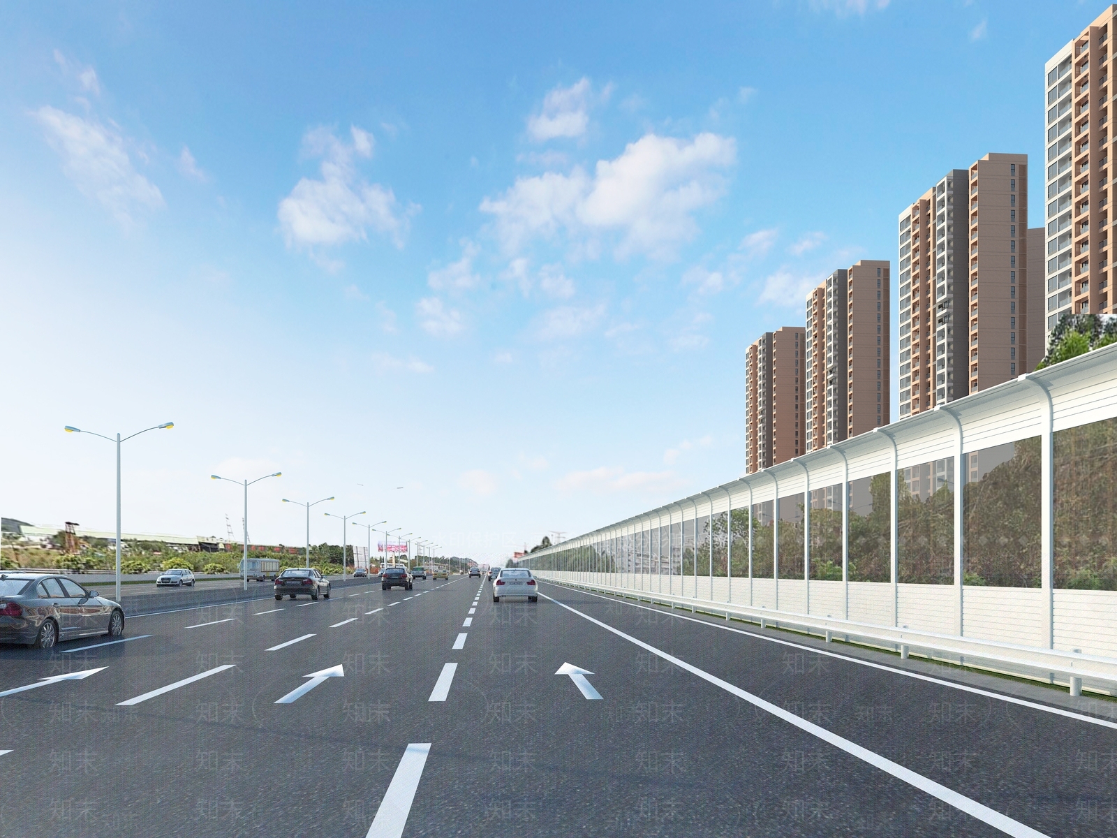 现代市政快速路3D模型下载【ID:1160839537】