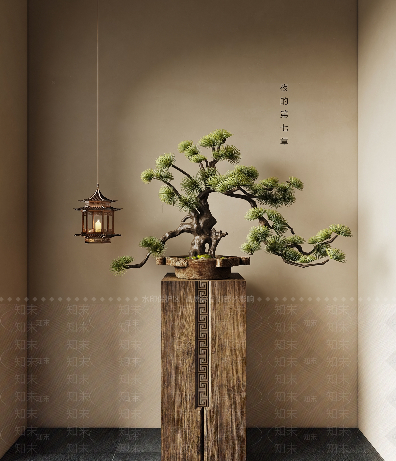 新中式松树盆景3D模型下载【ID:1160845621】