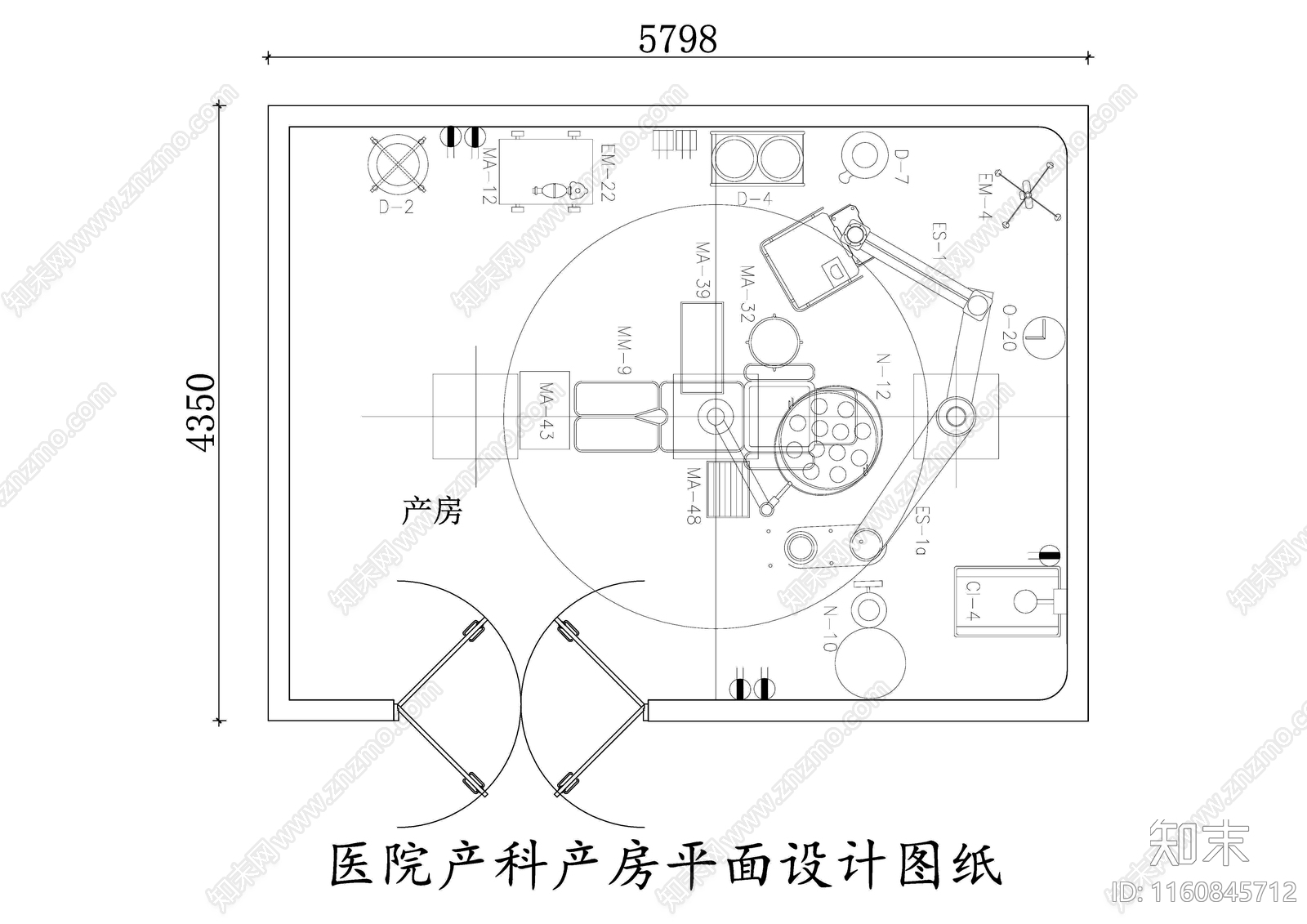 医院产科产房平面设计图纸施工图下载【ID:1160845712】