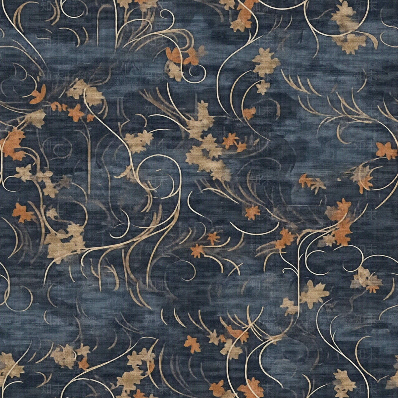 无缝新中式深色花纹酒店轻奢地毯贴图下载【ID:1160849874】