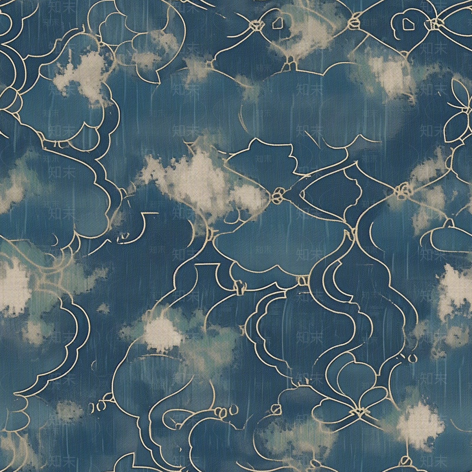 无缝新中式深蓝色纹理酒店轻奢地毯贴图下载【ID:1160849879】