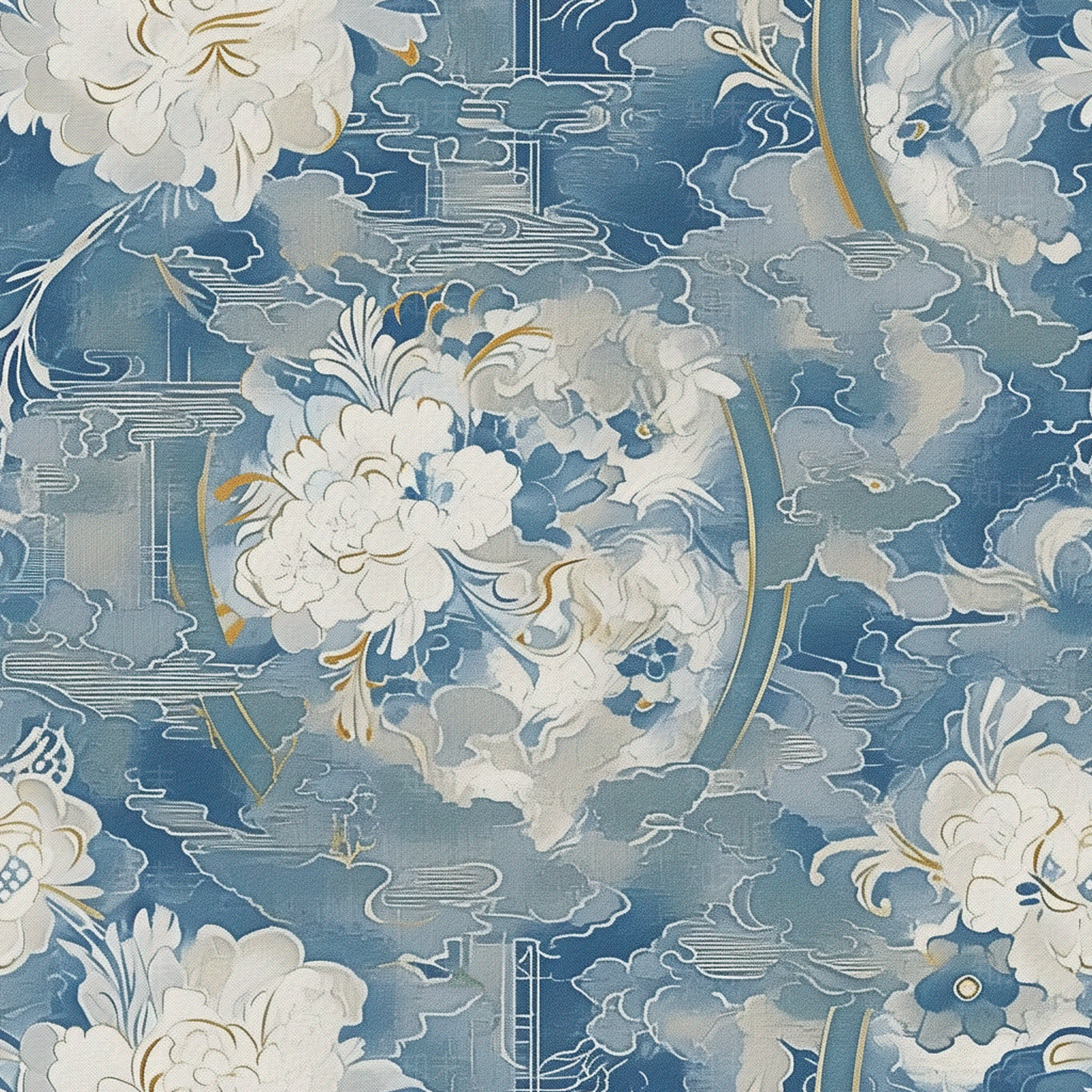 无缝新中式浅蓝色花纹酒店轻奢地毯贴图下载【ID:1160849940】