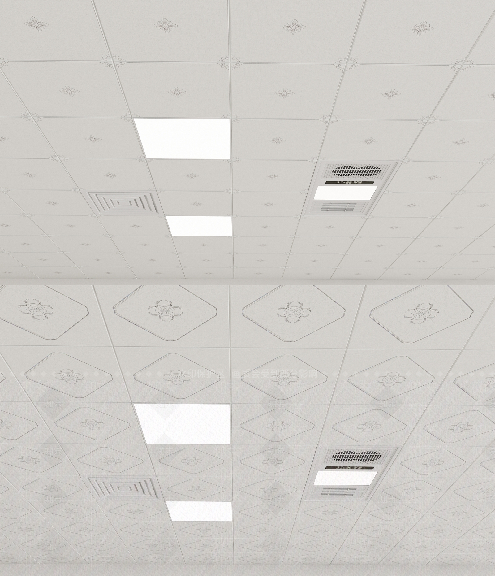 现代铝扣板吊顶3D模型下载【ID:1160850792】