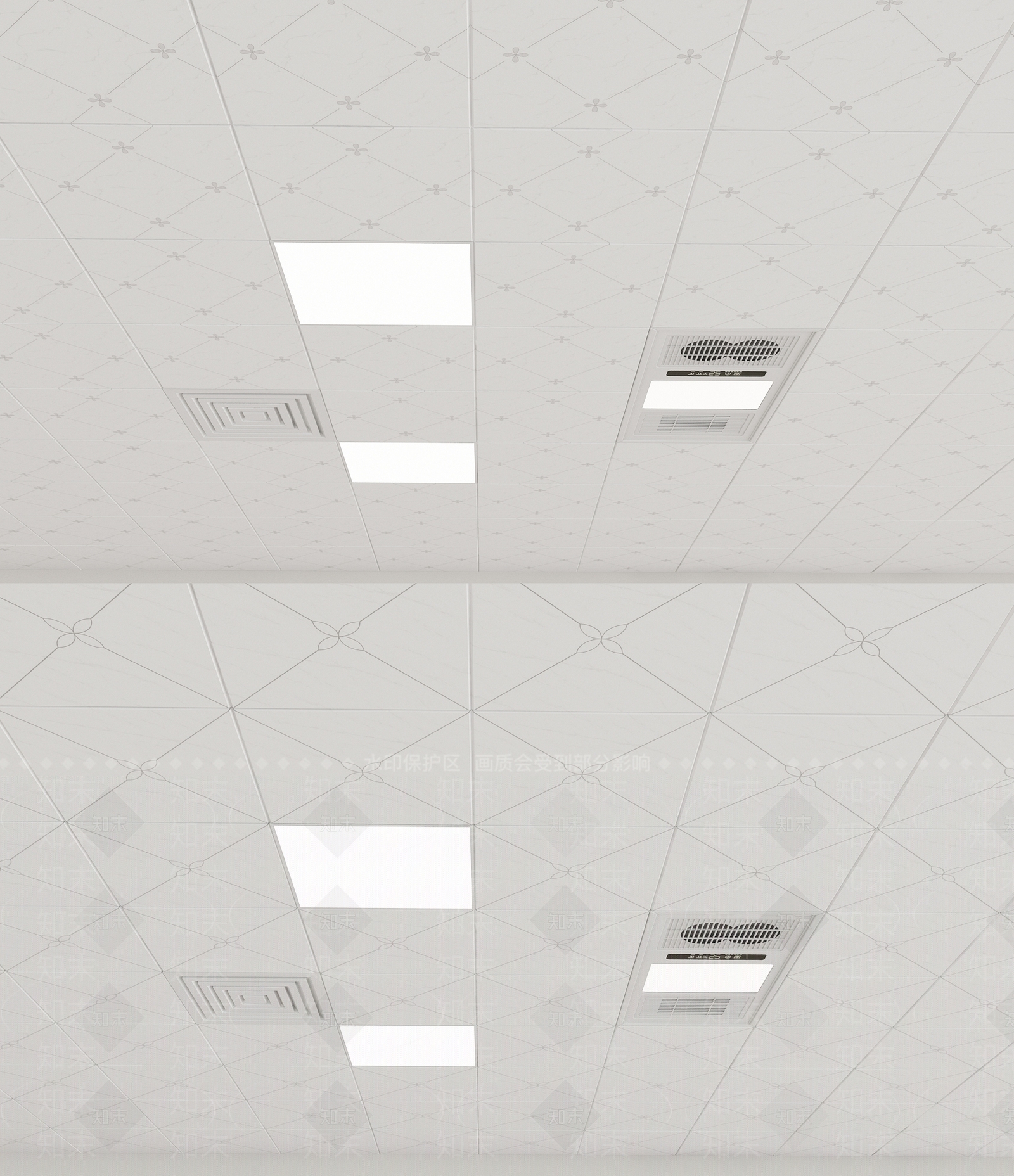 现代铝扣板吊顶3D模型下载【ID:1160850784】