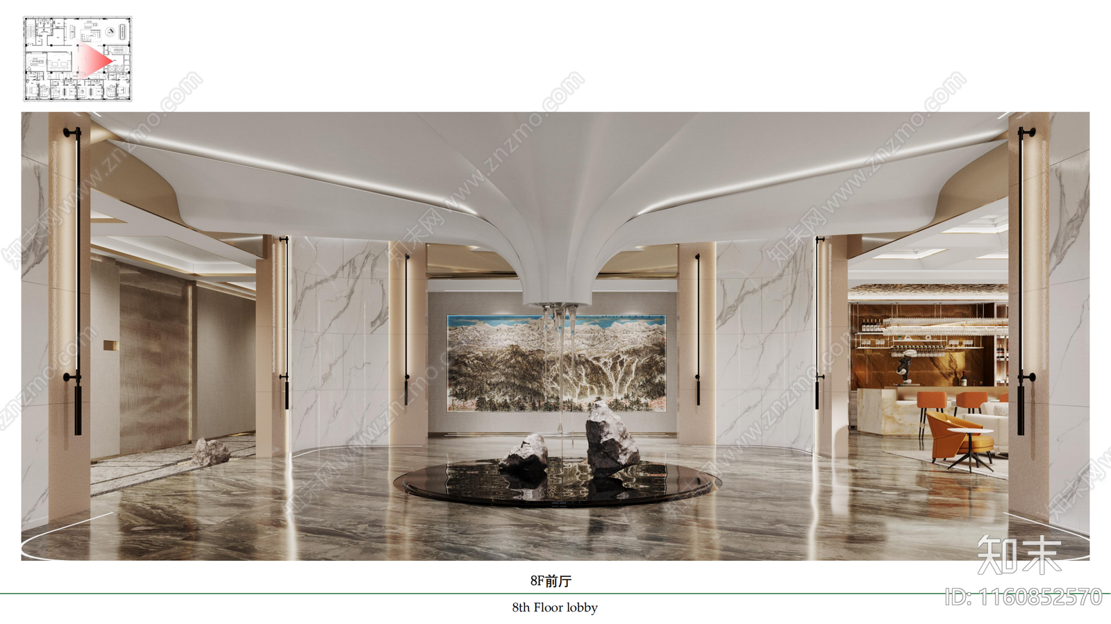 现代轻奢会所效果图施工图下载【ID:1160852570】