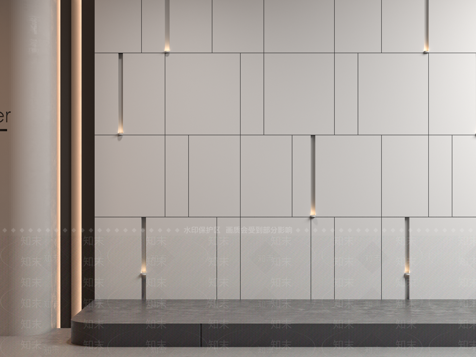 现代石材造型背景墙3D模型下载【ID:1160853110】