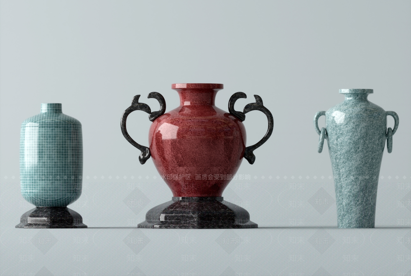 新中式陶瓷器皿摆件SU模型下载【ID:1160854451】