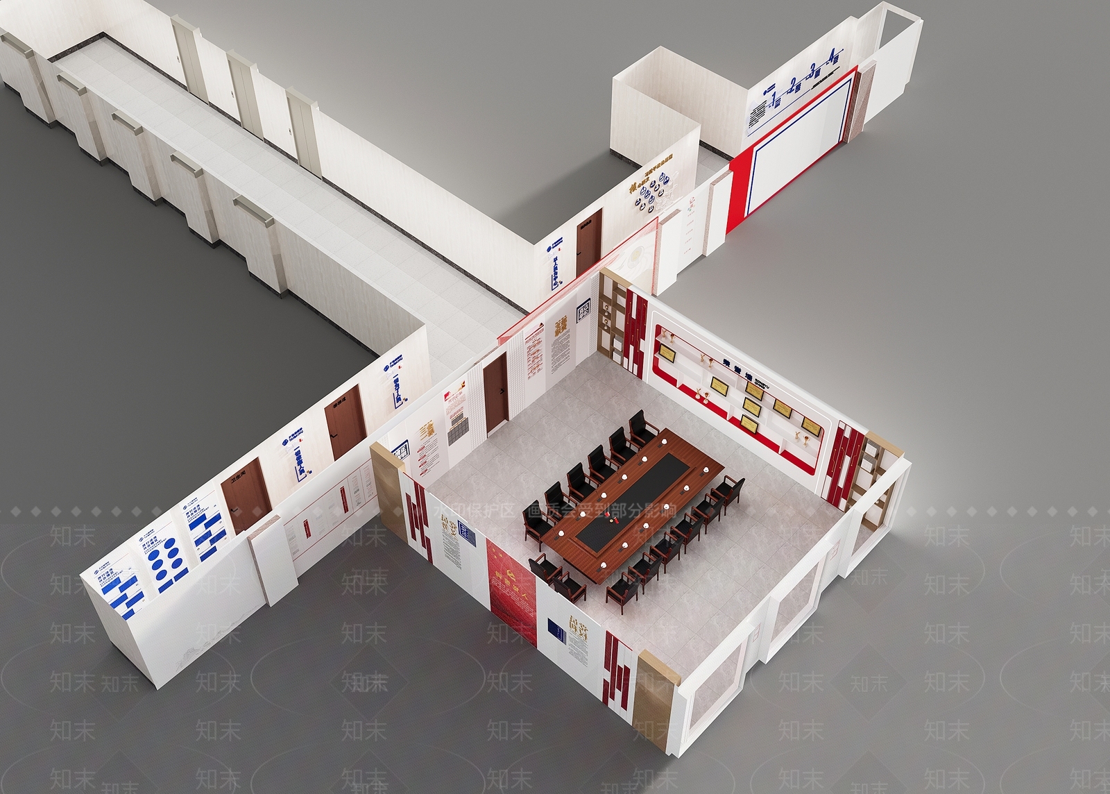 现代企业会议室3D模型下载【ID:1160854757】