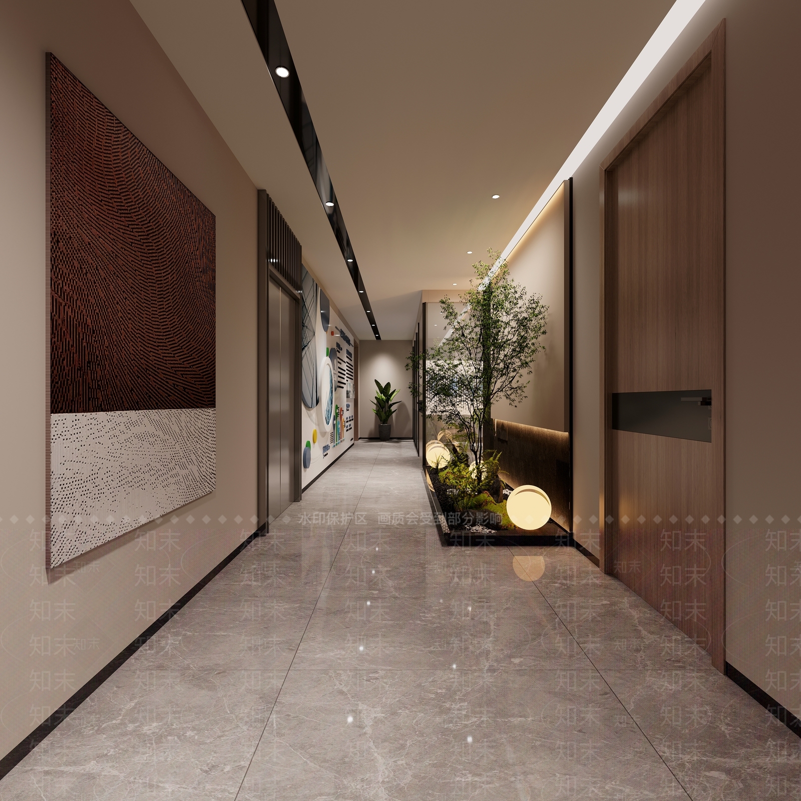 现代办公过道景观3D模型下载【ID:1160856543】