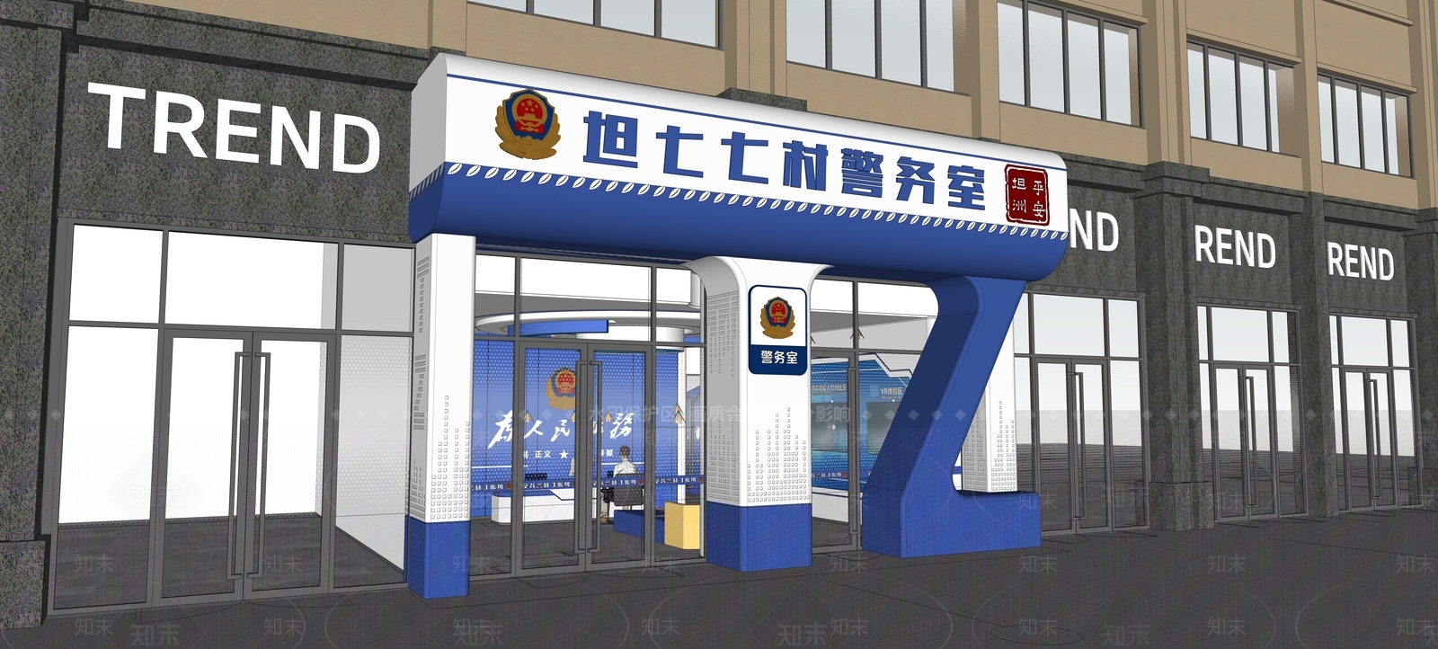 现代办事大厅SU模型下载【ID:1160858539】