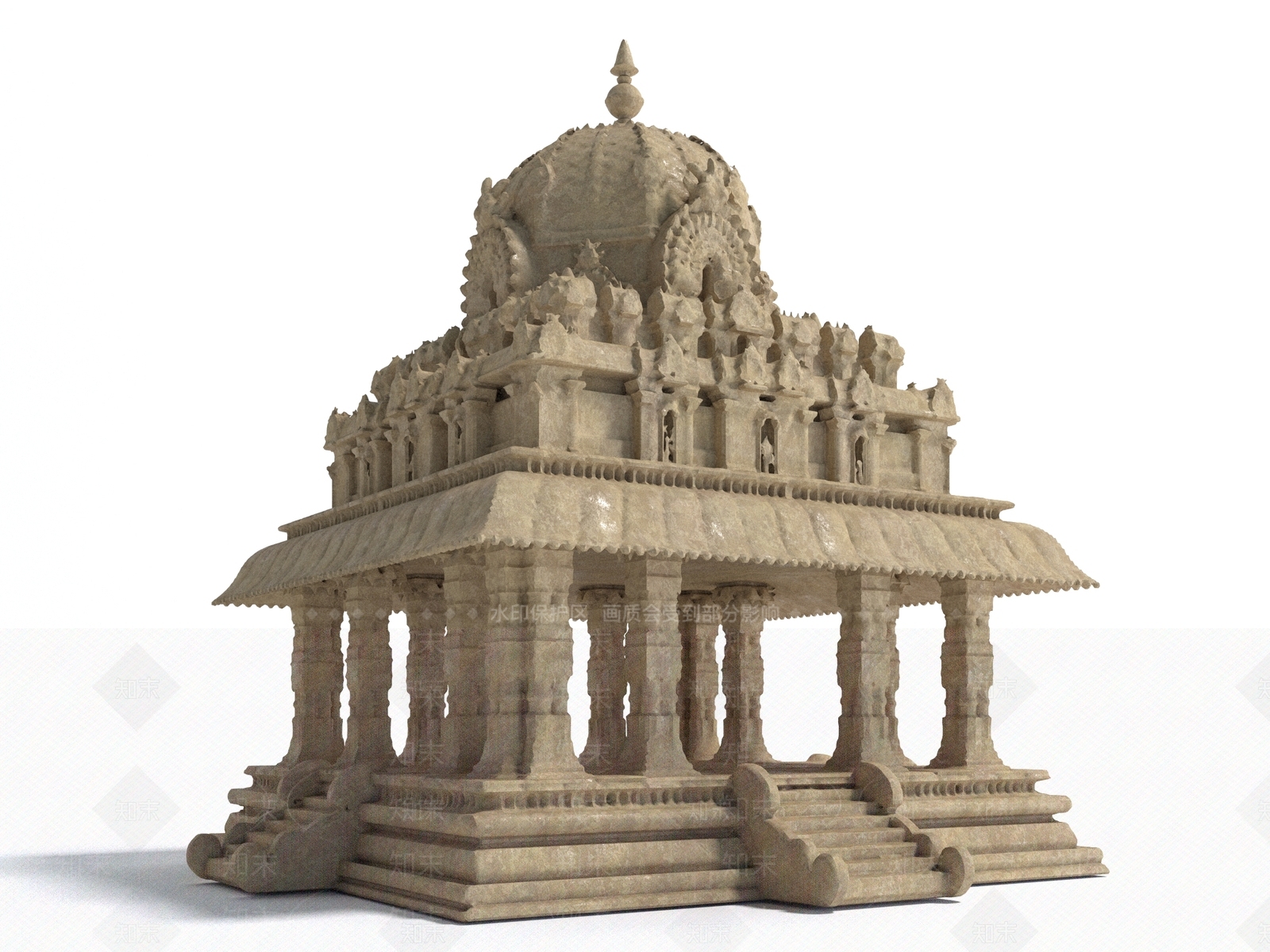 欧式古典风格单体建筑3D模型下载【ID:1160862146】