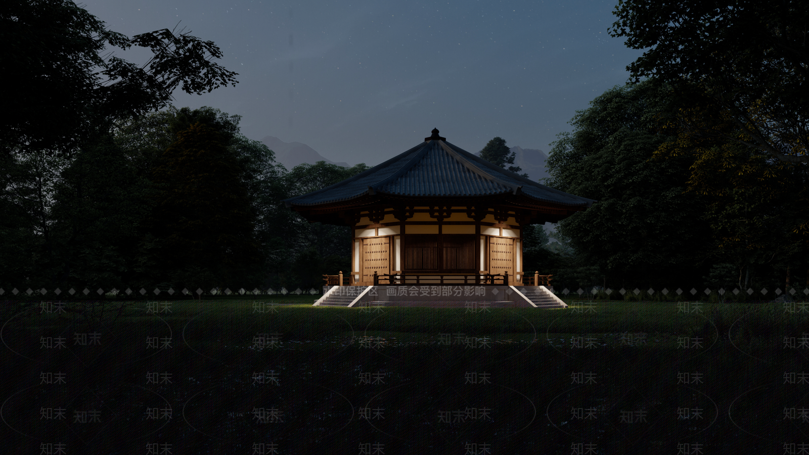 中式古建筑八角亭SU模型下载【ID:1160863670】