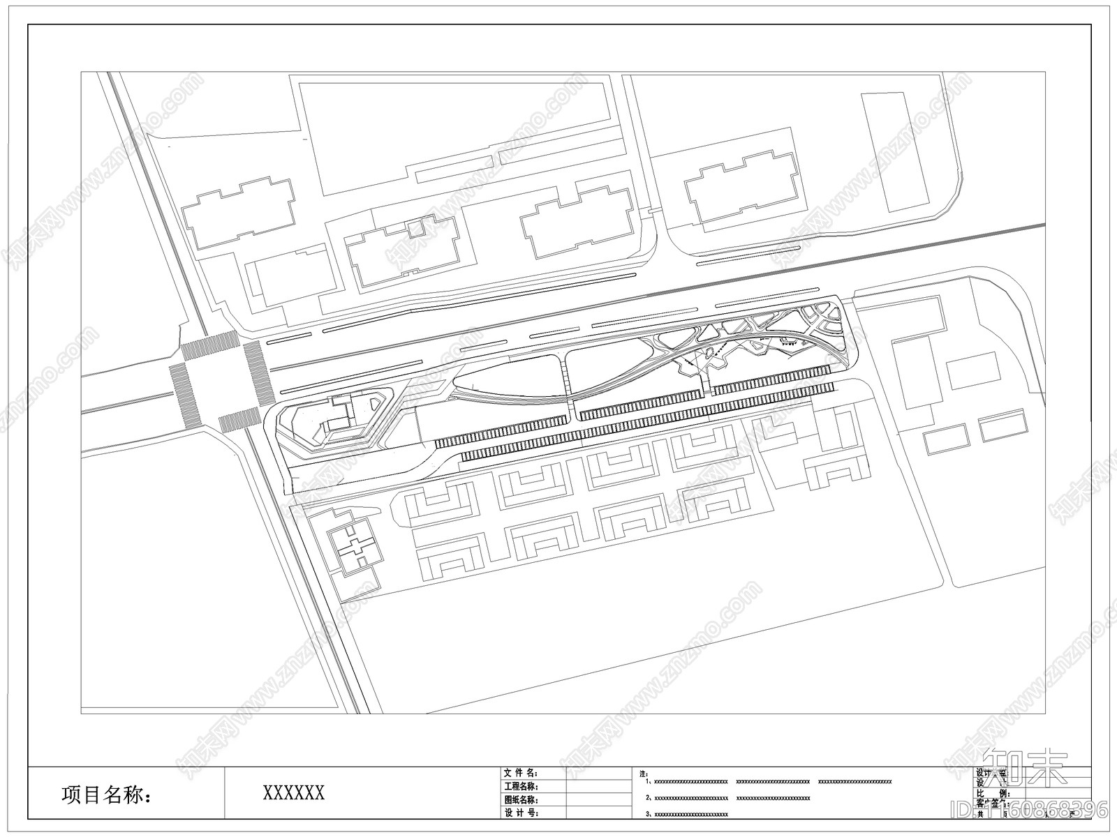 现代线性口袋公园cad施工图下载【ID:1160868396】