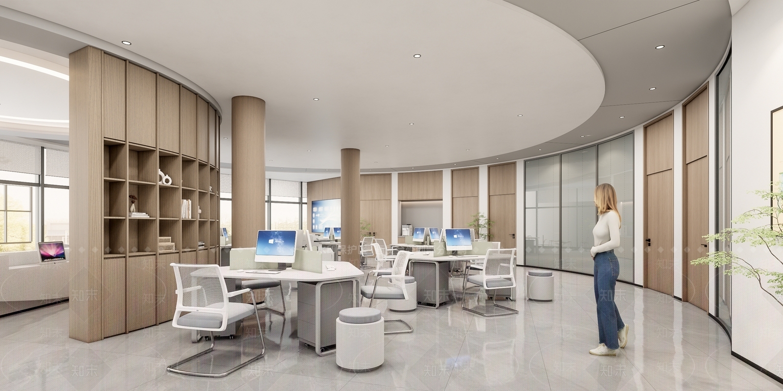 现代社区服务中心办事大厅SU模型下载【ID:1160869585】