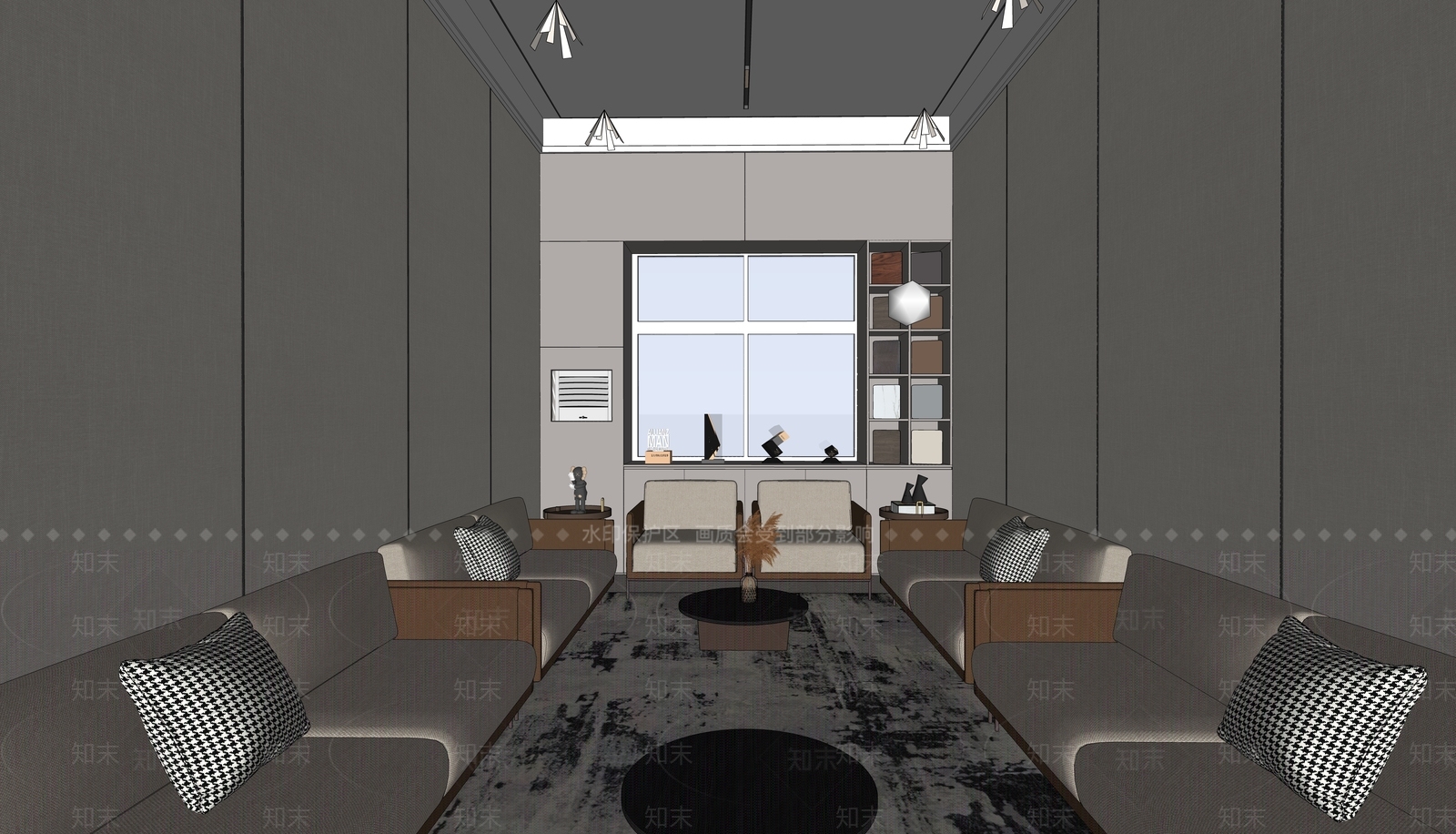 现代商务接待室SU模型下载【ID:1160870615】
