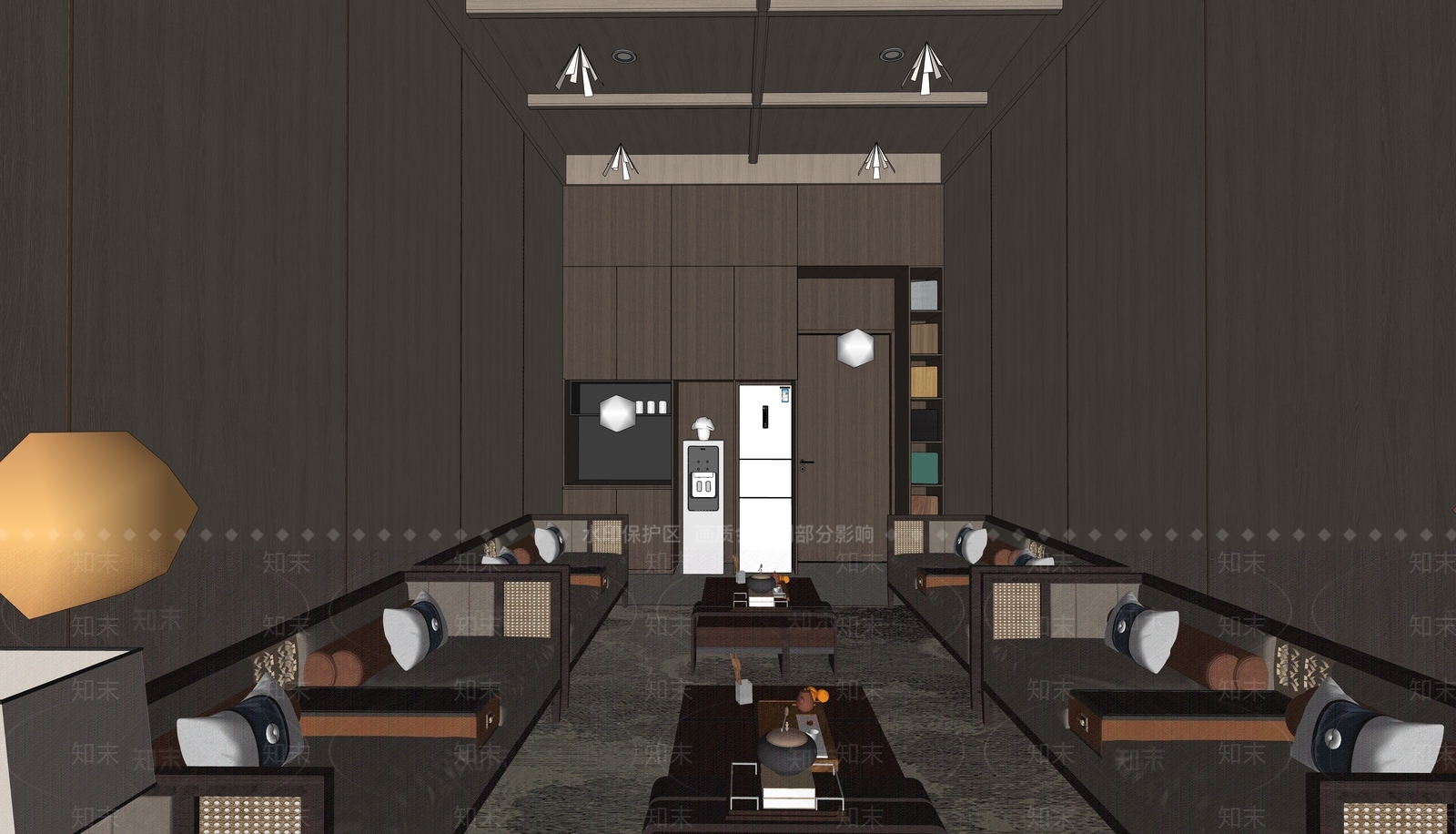 新中式商务接待室SU模型下载【ID:1160870726】