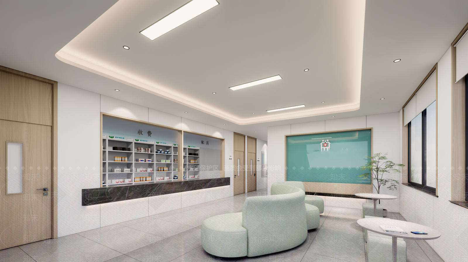 现代医院候诊区SU模型下载【ID:1160872263】