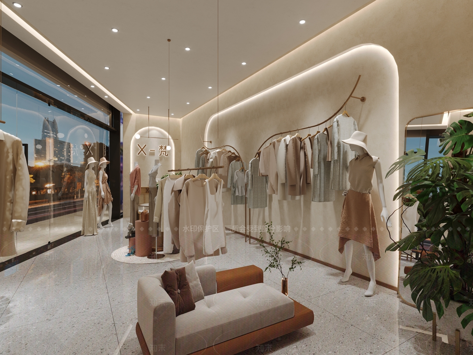 现代服装店3D模型下载【ID:1160878819】