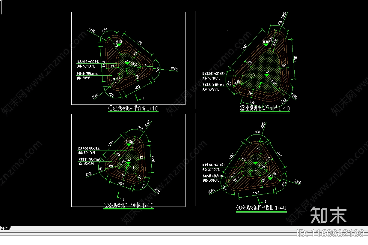 现代防腐木树池施工图下载【ID:1160882180】