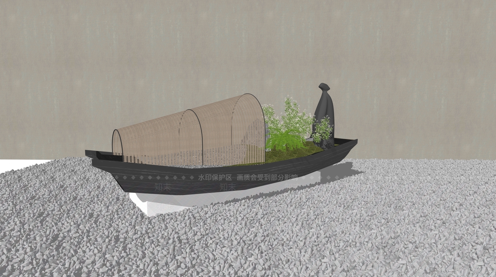 现代船坞雕塑装置SU模型下载【ID:1160883047】