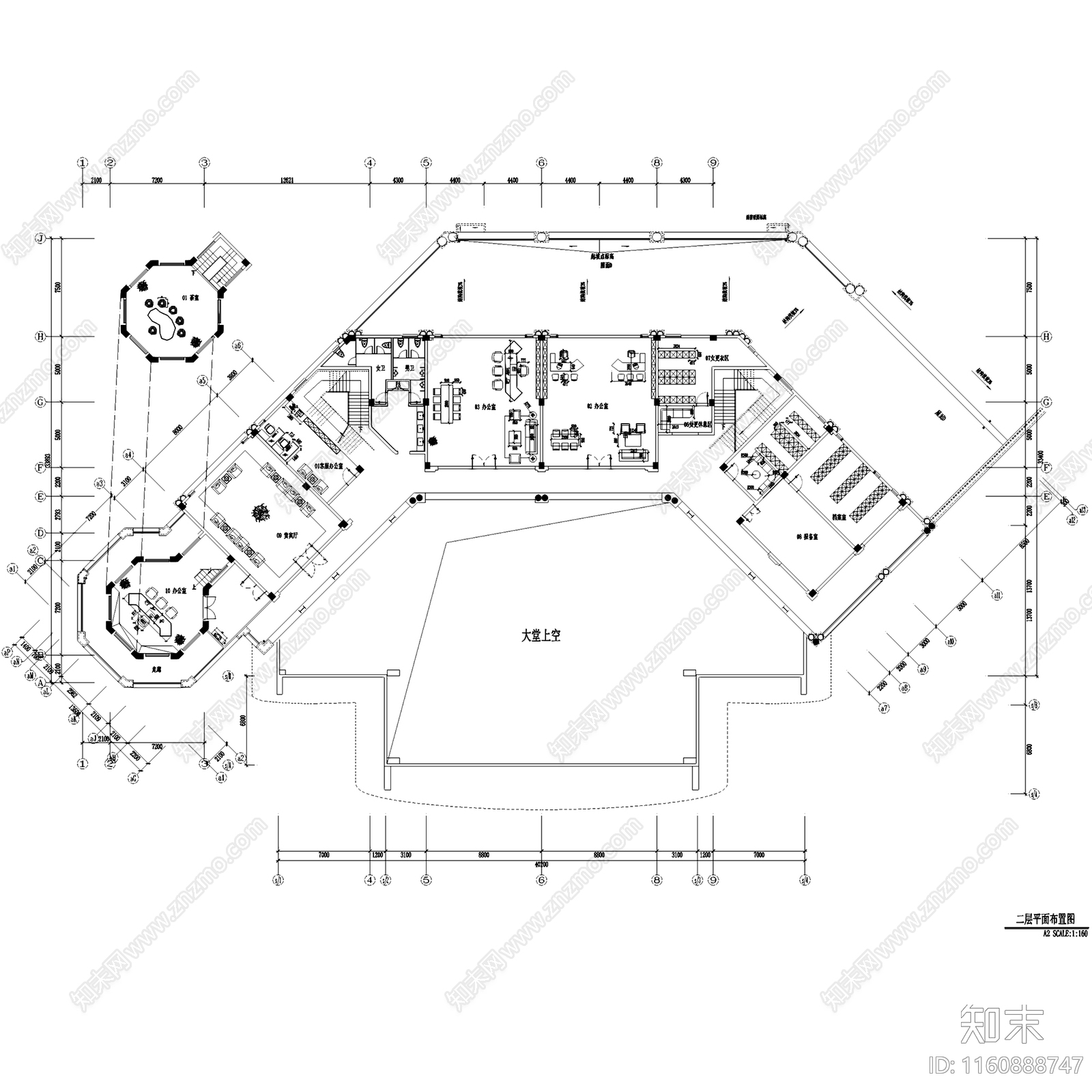 欧式福州名城国际营销中心售楼处室内工装cad施工图下载【ID:1160888747】