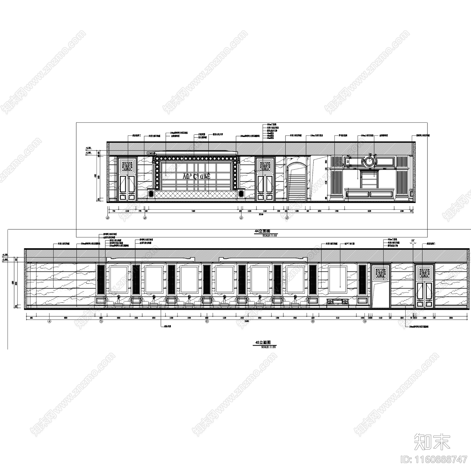 欧式福州名城国际营销中心售楼处室内工装cad施工图下载【ID:1160888747】