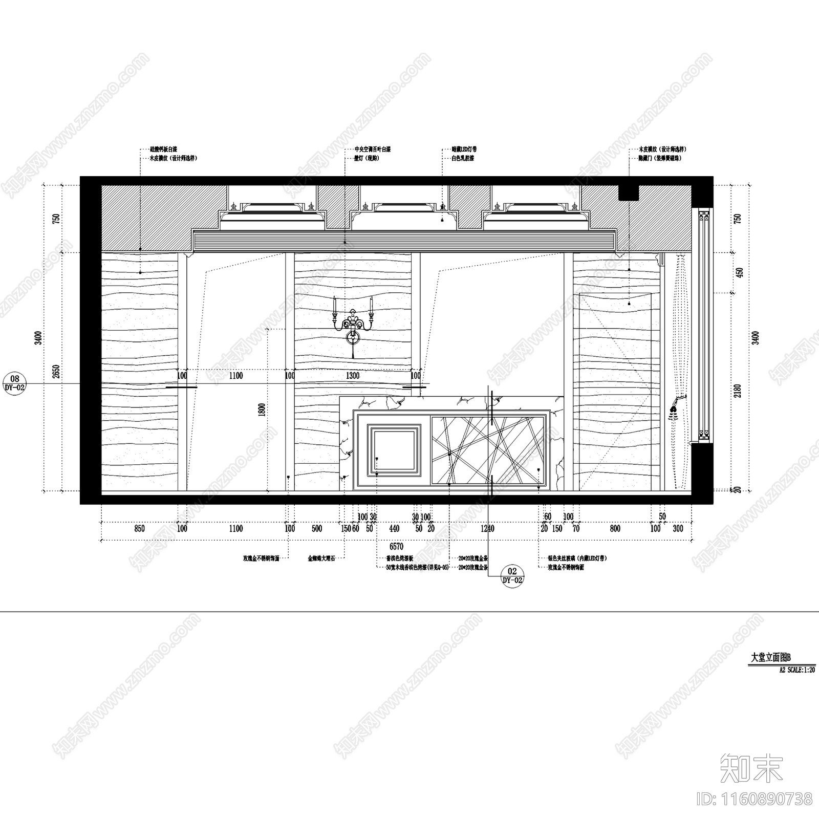 简欧中茵上城美域售楼处室内工装cad施工图下载【ID:1160890738】