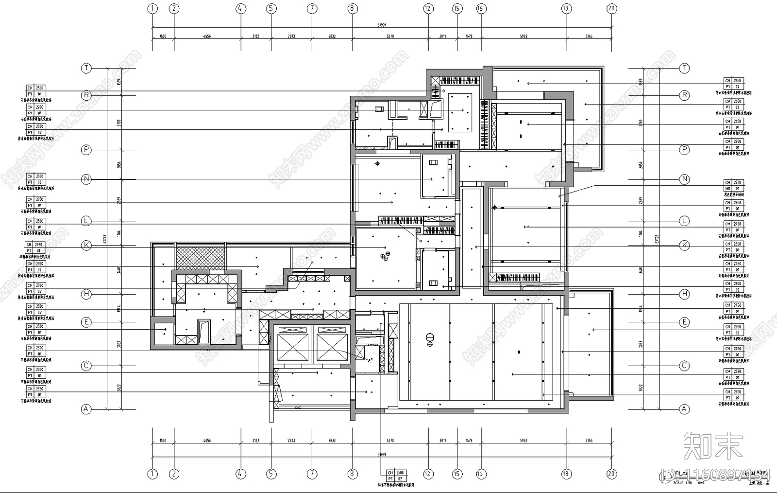 现代简约大平层家装室内全套cad施工图下载【ID:1160897154】