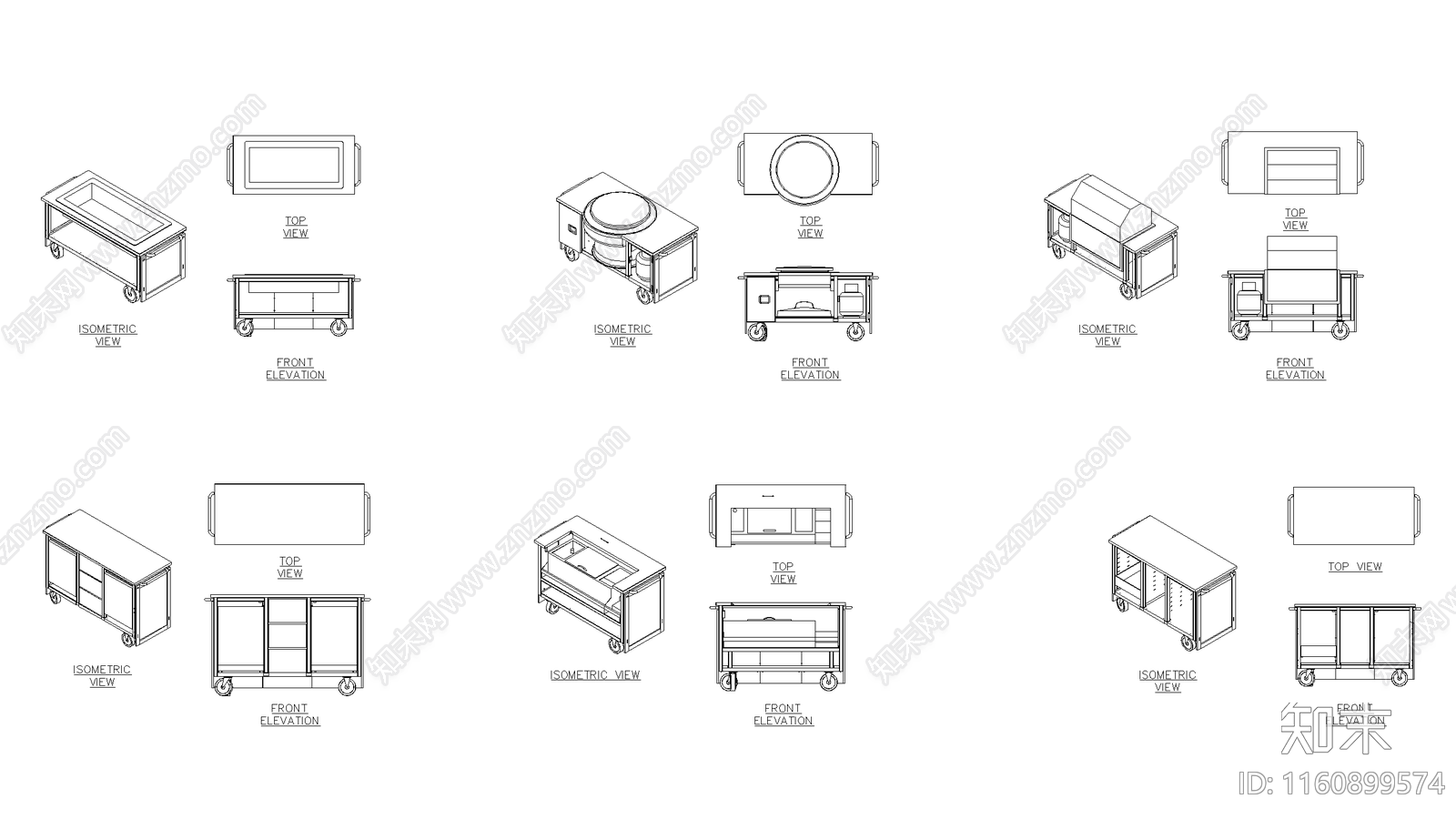 厨房移动设备施工图下载【ID:1160899574】