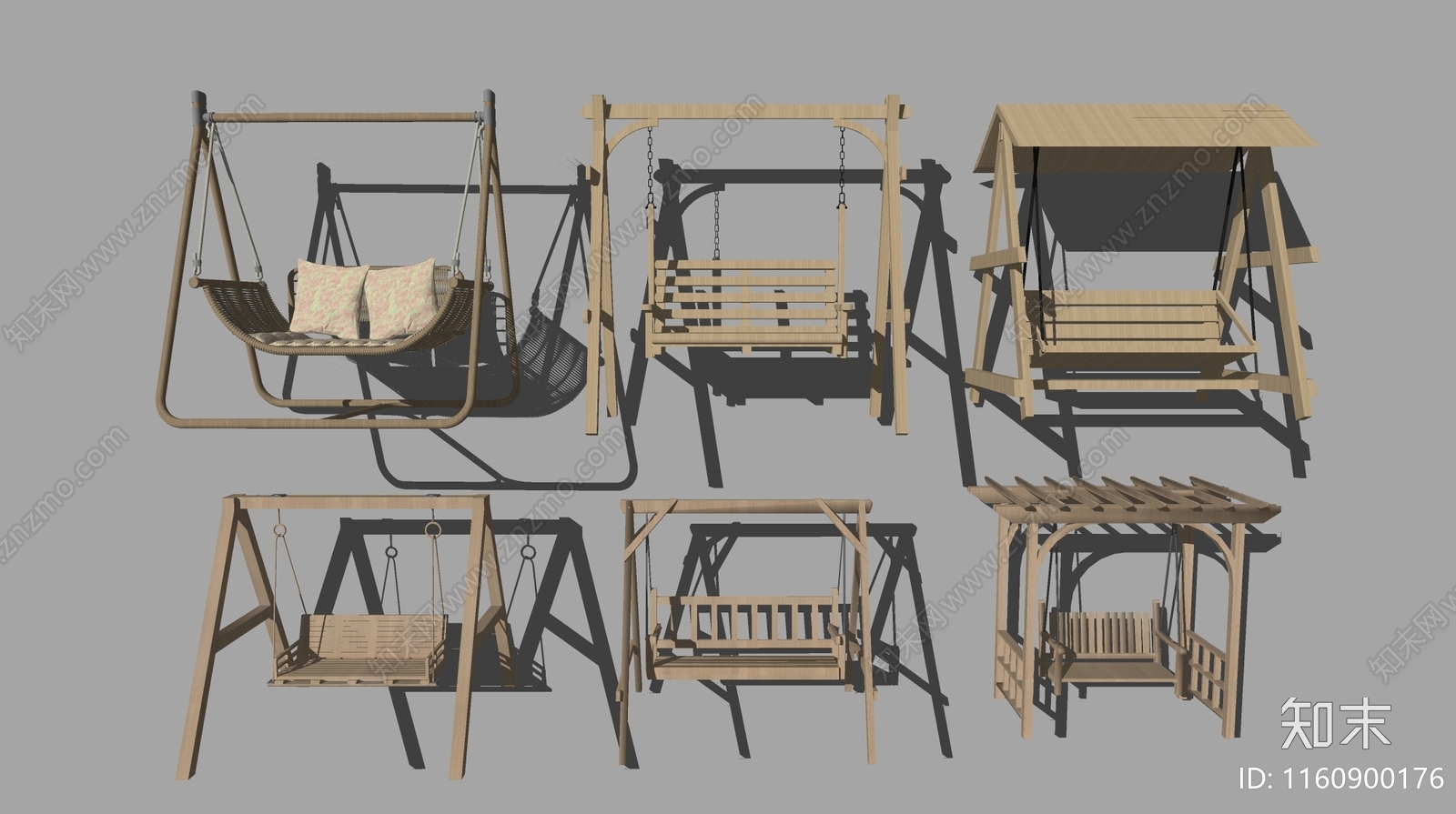 现代秋千椅SU模型下载【ID:1160900176】