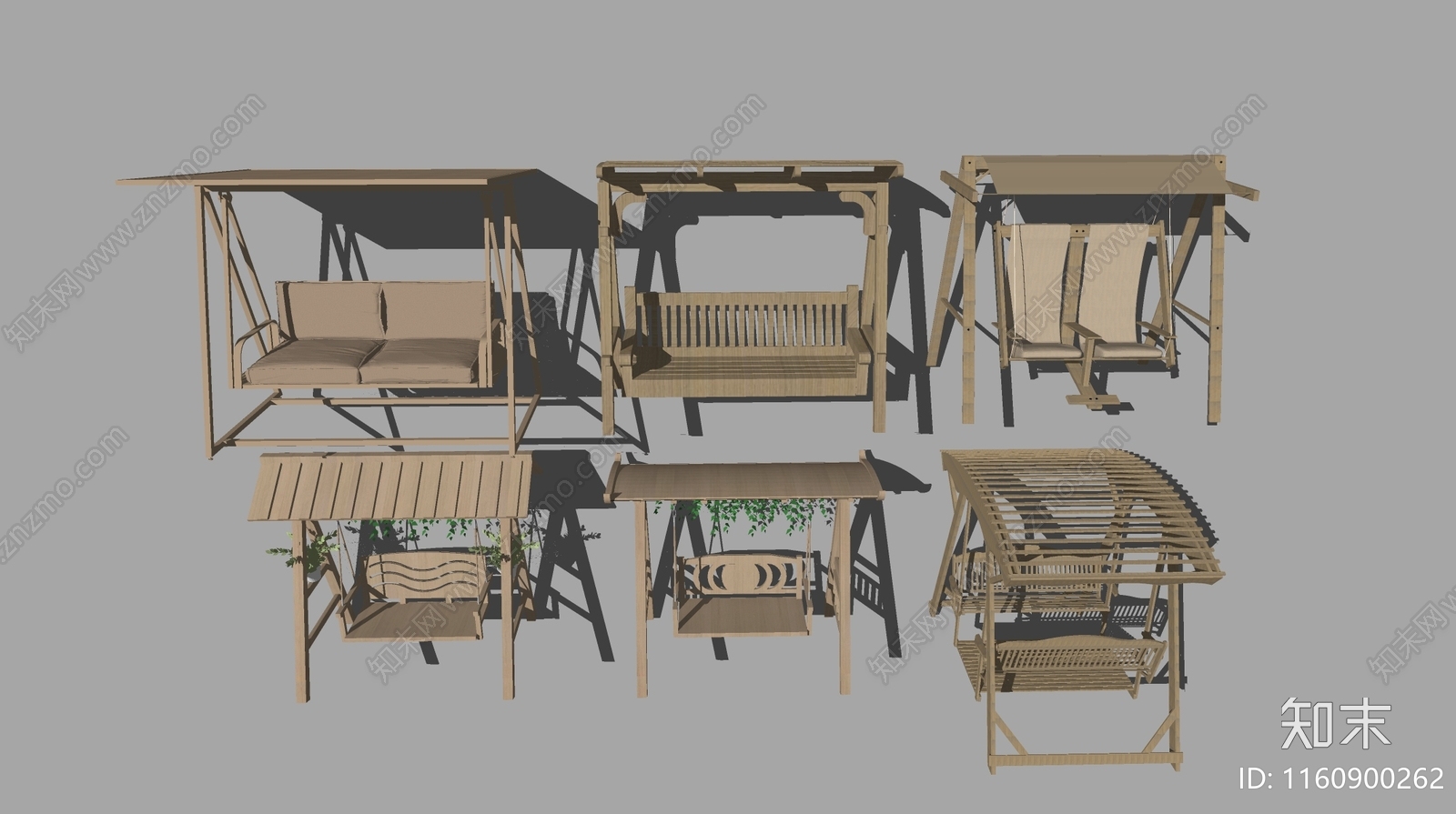 现代秋千椅SU模型下载【ID:1160900262】