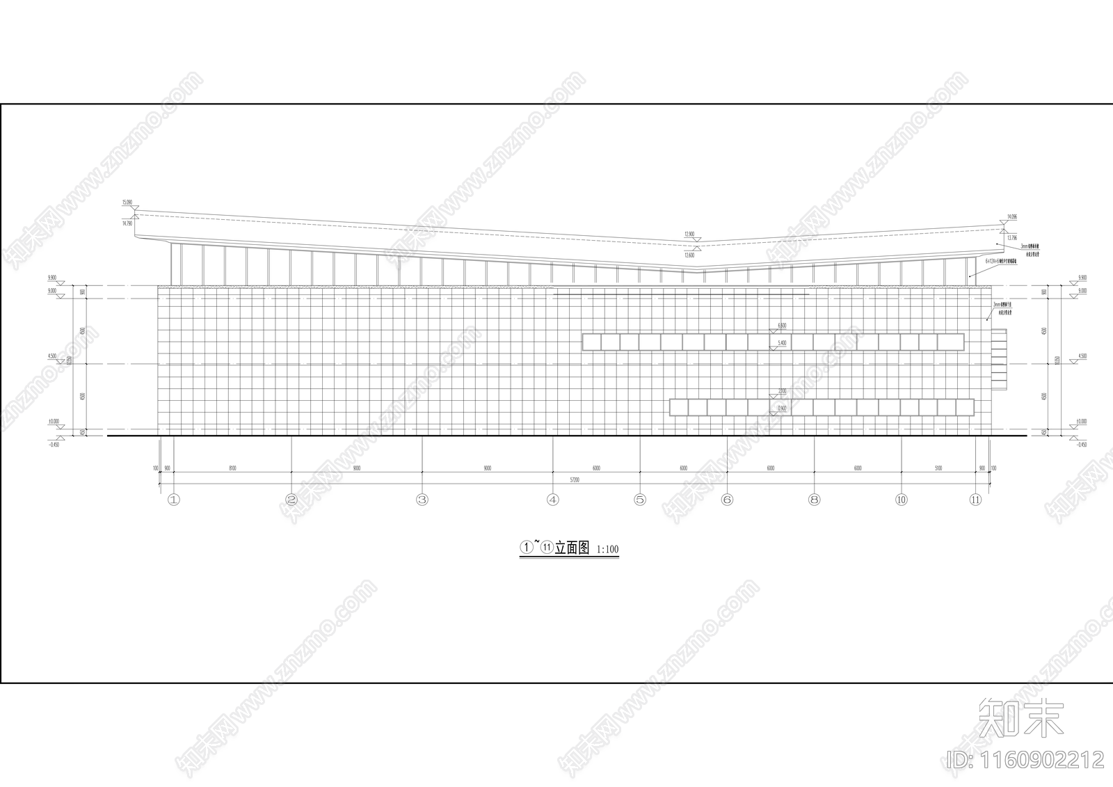 现代售楼部建筑cad施工图下载【ID:1160902212】